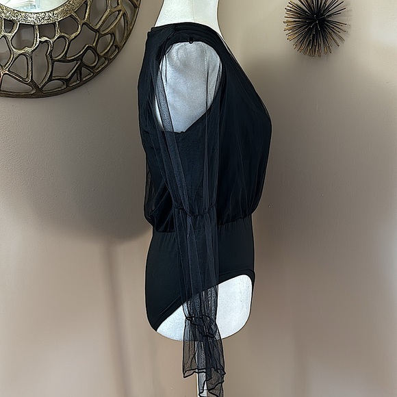 NIB Black Wrap Bodysuit - Picture 3 of 4